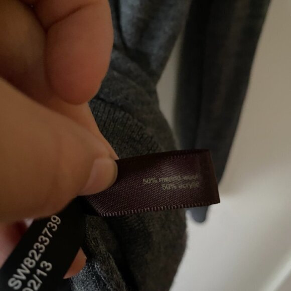 The Limited Sweater Womens Medium Gray V-neck Minimalist Classic Merino Wool - Picture 5 of 8